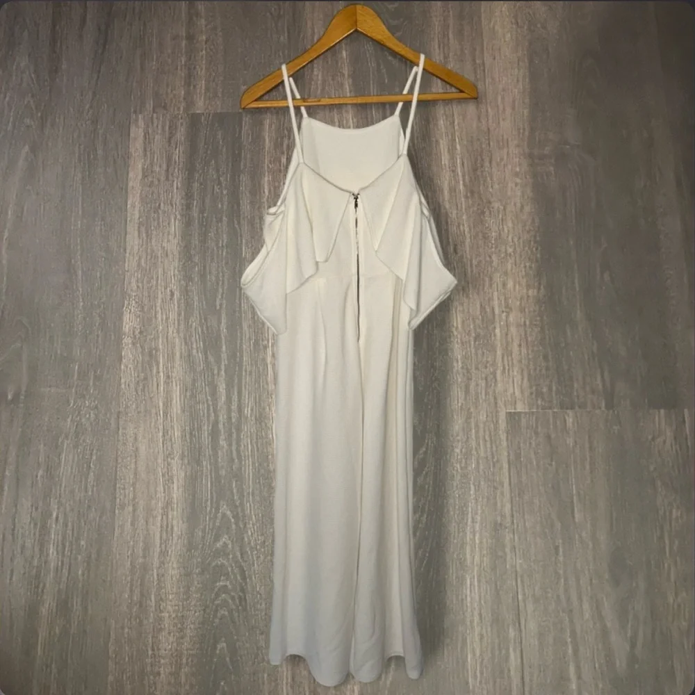 L’Atiste by Amy White‎ Ruffle Jumpsuit Wide Leg Off Shoulder Size L